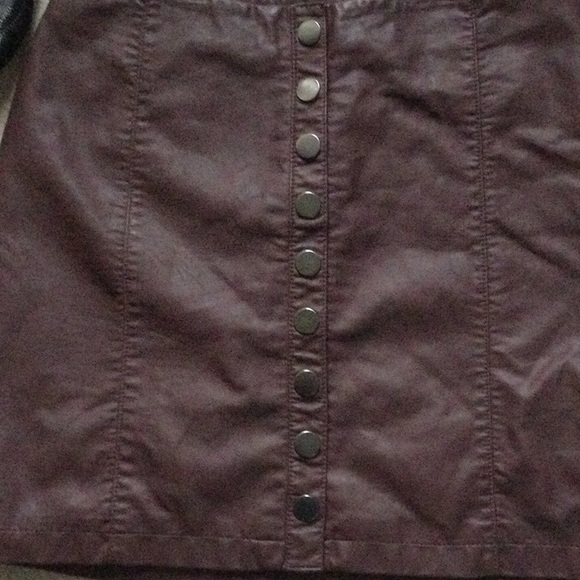Free People Oh Snap Faux Leather Button Skirt - Picture 3 of 6